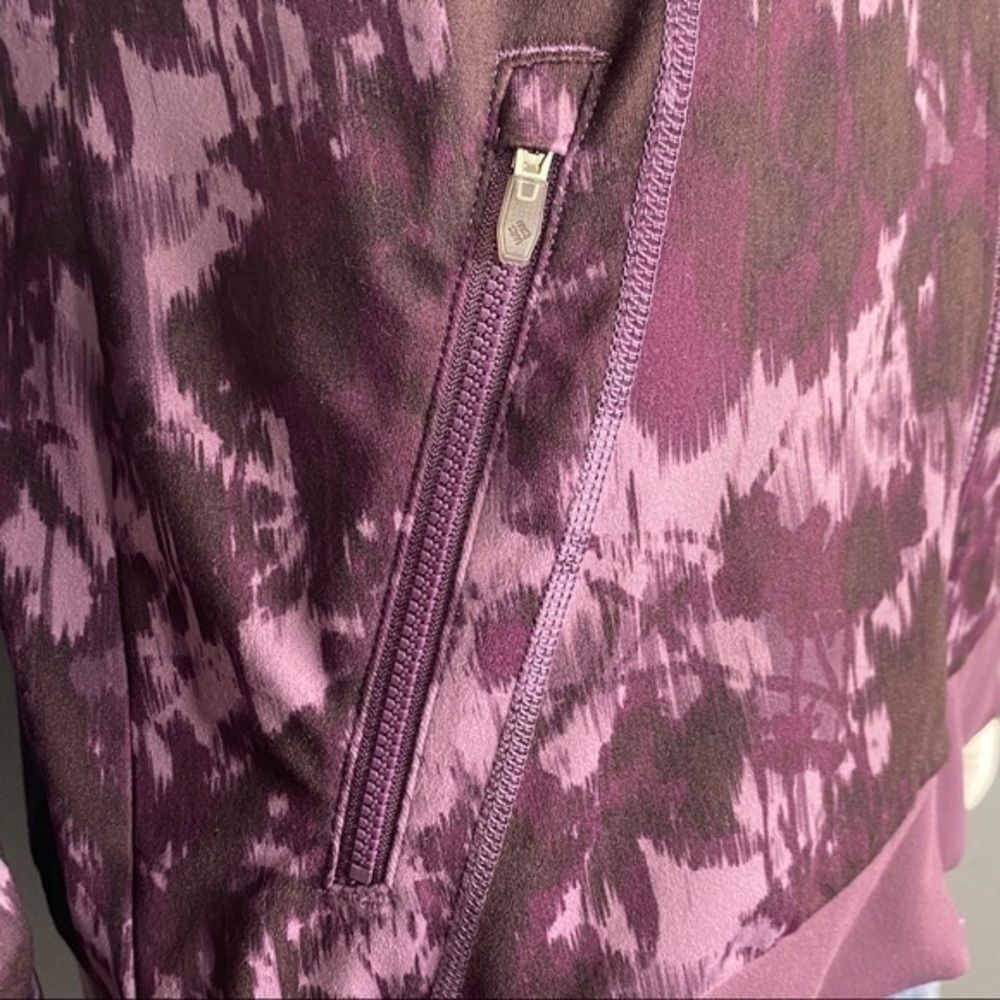 Columbia Purple Tie Dye Zip Jacket Athleisure Activewear Casual Streetwear M - Picture 3 of 8